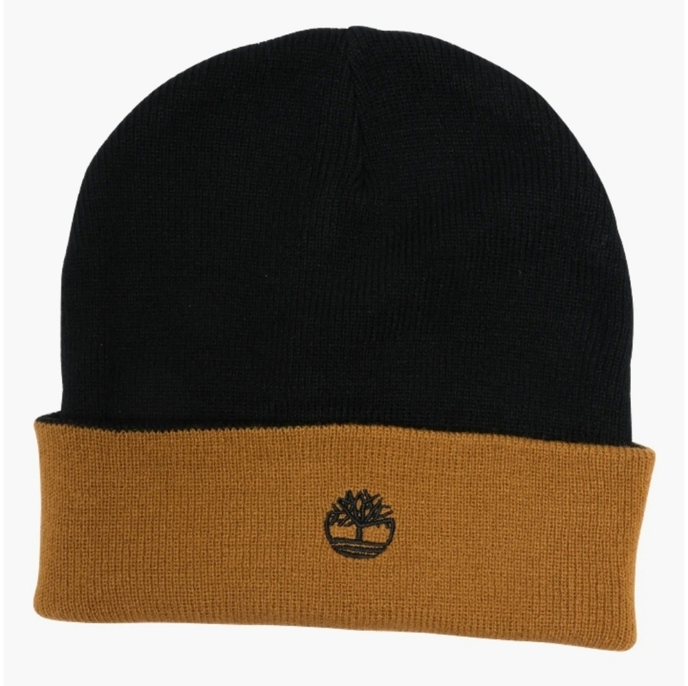 Timberland Knit Hat 🆕 Beanie Winter Hat Black Wheat 🔥 One Size Fits All